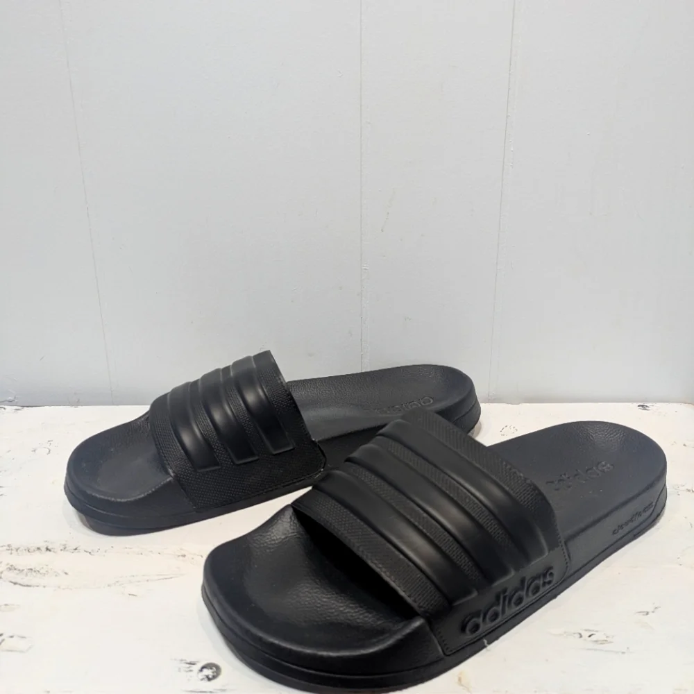 Adidas Adilette Shower‎ Slides Black On Black Mens 9 Womens 10